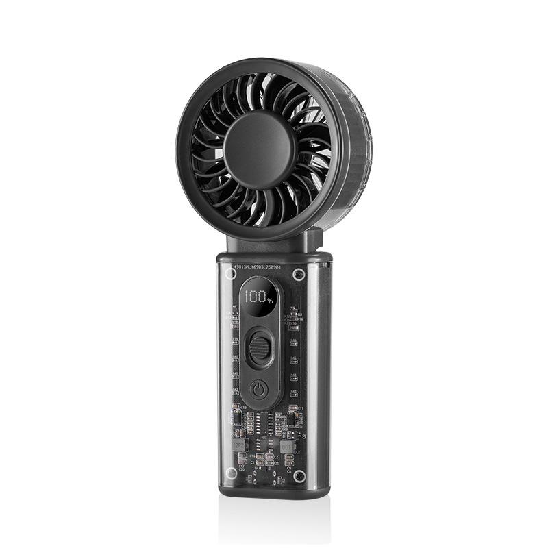 

Rechargeable Transparent USB Foldable Neck Fan - Strong Wind, Ice Cooling, Portable & Outdoor-Ready 42x74.5x180mm