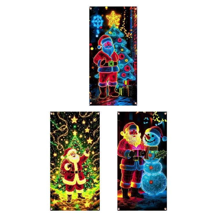 Fluorescent Efficient Door Curtain Christmas Decoration Easy Hanging Design For Indoor Outdoors Celebration