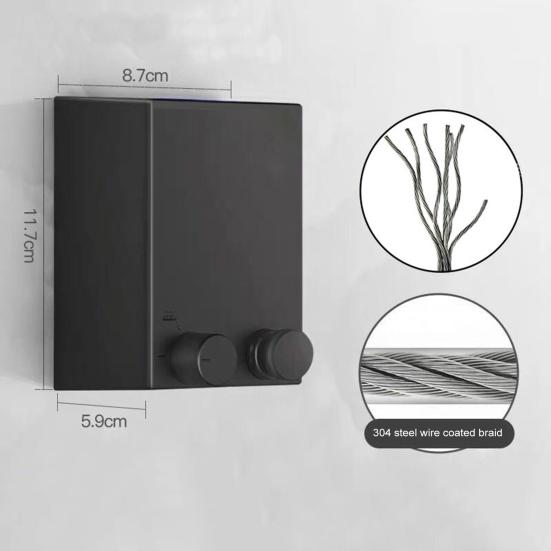 4,2 m lange, einziehbare Wäscheleine zur Wandmontage, verstellbar, einziehbar, strapazierfähiger Edelstahldraht, Wäscheleine zum Trocknen von Kleidung im Innen- und Außenbereich