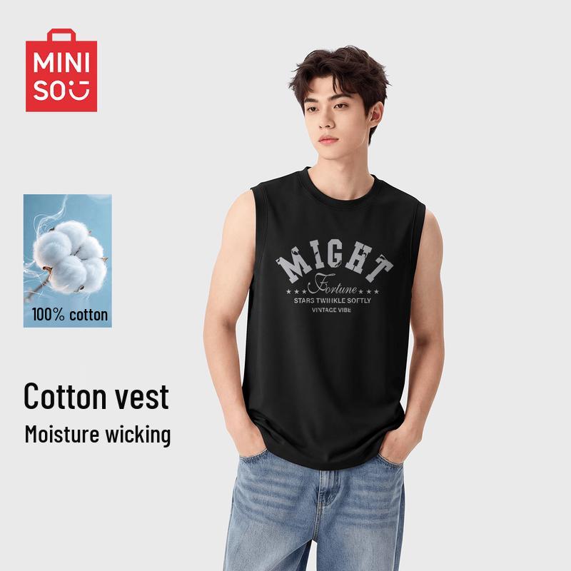 MINISO Men s Cotton Sleeveless T-shirt M
