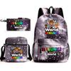 New rhythm box game merchandise primary school bag sprunki cartoon starry sky backpack 3-piece set D