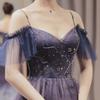 One-word collar hanging dress 1011 new dress with stars and moon engagement dress toast dress long banquet evening dress