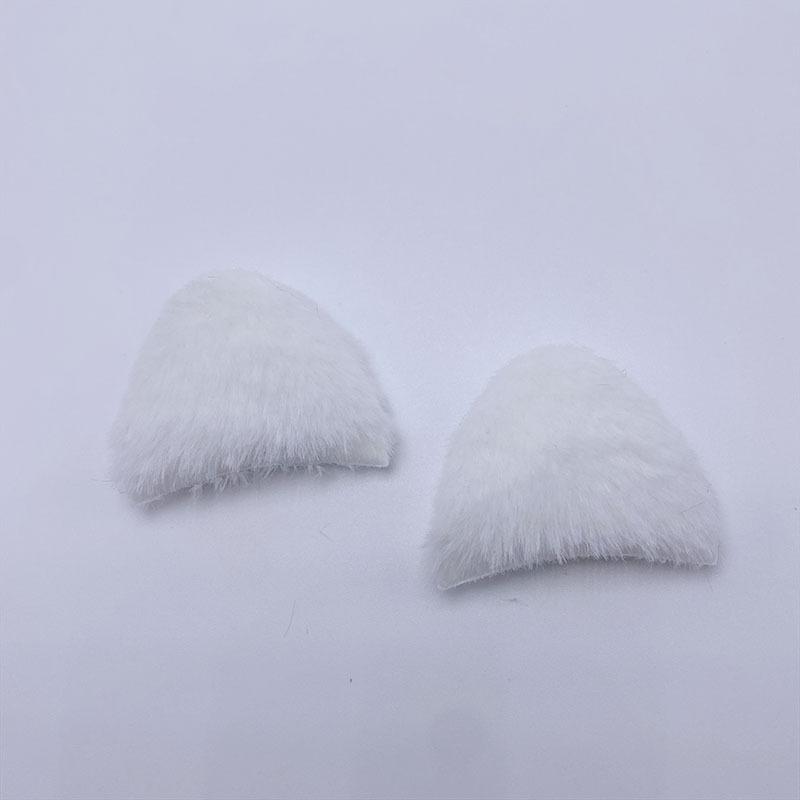 10pcs/bag Furry Felt Plush Padded Cat Ear Appliques For Headband Hair Clip Accessories Cloth Hats Decoration Patches