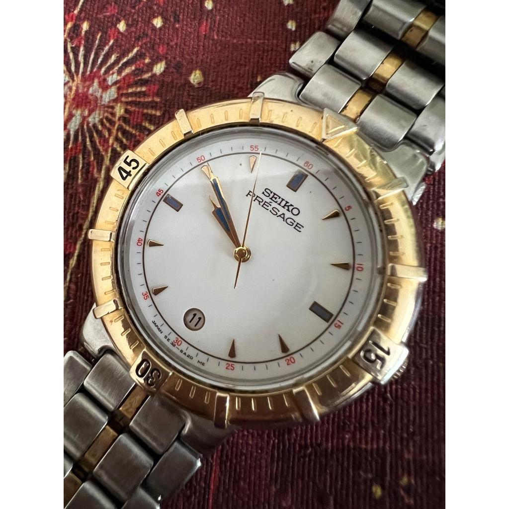 Used Seiko Presage Quartz watch 5E32-6A00 Working item Combination Men's SEIKO