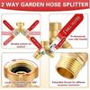 Brass Y Valves For Garden Hoses 3/4 Inch Standard Connection Featuring Large Ports & Easy Finger Operation for Garden