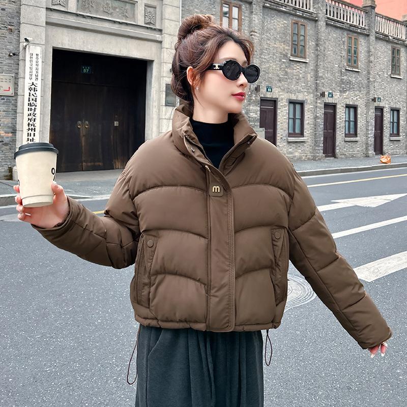 Short cotton-padded clothes winter 2025 new loose stand-up collar thickened bread small fashion jacket women's cotton-padded jacket women's clothing