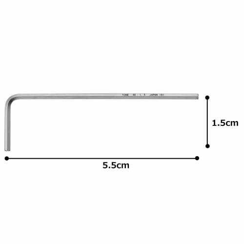 TONE Šestihranný tyčový klíč typu L AS-1,5 Šířka přes plošky 1,5 mm