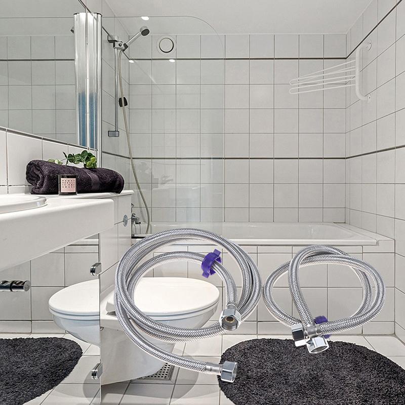 304 Stainless Steel Faucet Braided Water Pipe 1/2 Inch High Pressure Toilet Heater  And Cold Water Inlet Flexible Hose