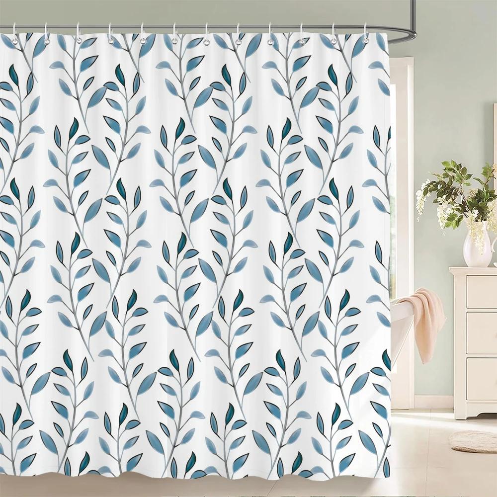 1 Pc Spring flowers and plants pattern Shower Curtain, Waterproof Fabric Bathroom Curtain Machine Washable for Bathtub Decor