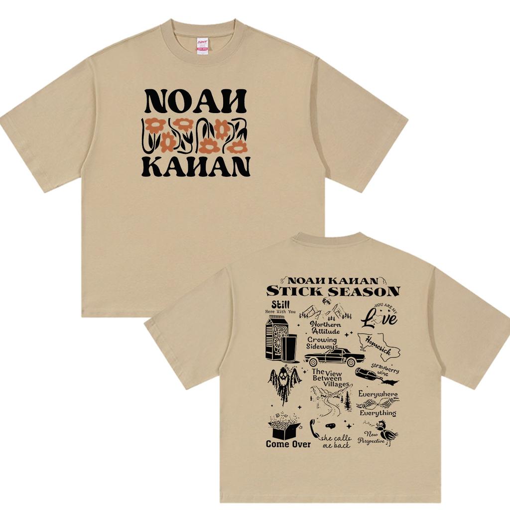Noah Kahan Stick Season Tour 2026 Print T Shirt Unisex Women Casual Fashion Oversized Cotton Tshirt Vintage Harajuku Clothing Tees