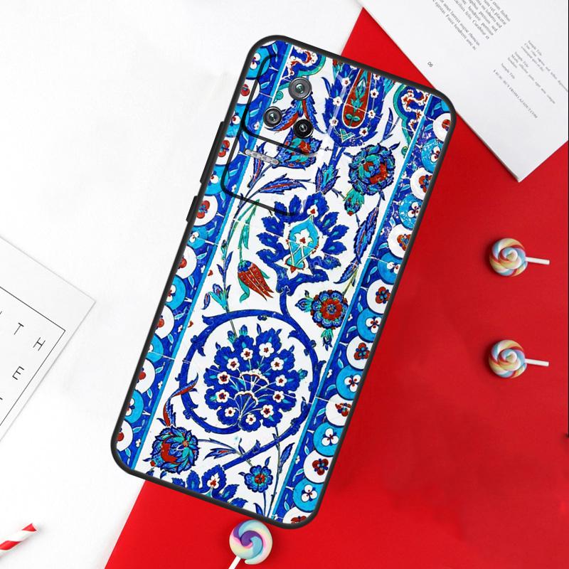 Ancient Floral Tiles Cover For Xiaomi 14T 11T 12T 13T Pro 13 14 15 Ultra POCO X7 Pro X3 X5 X6 F5 F6 M6 Pro Case