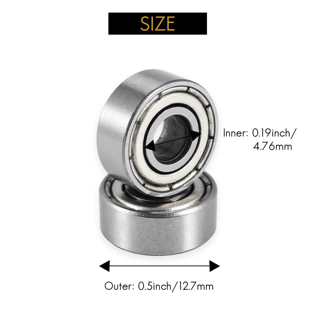 CYCLI-Top Bearing Router Bit Cutter Head Bearing Set Ball Bearing Accessories Kit Inner 4.76Mm Outer 12.7Mm