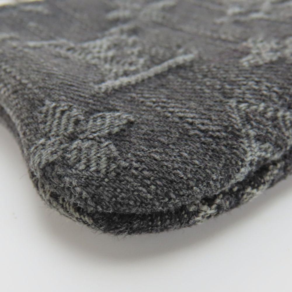 Używany portfelik na monety LOUIS VUITTON Pochette cree M95616 Monogram denim szary czarny Akcesorium