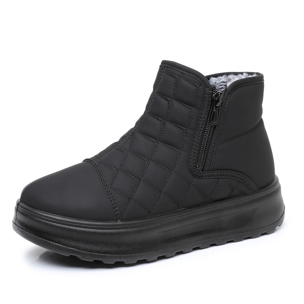 Women's Winter New Thick Sole High Top Snow Boots Round Toe Waterproof Thickened Plush Warm Soft Sole Light Ankle Cotton Boots