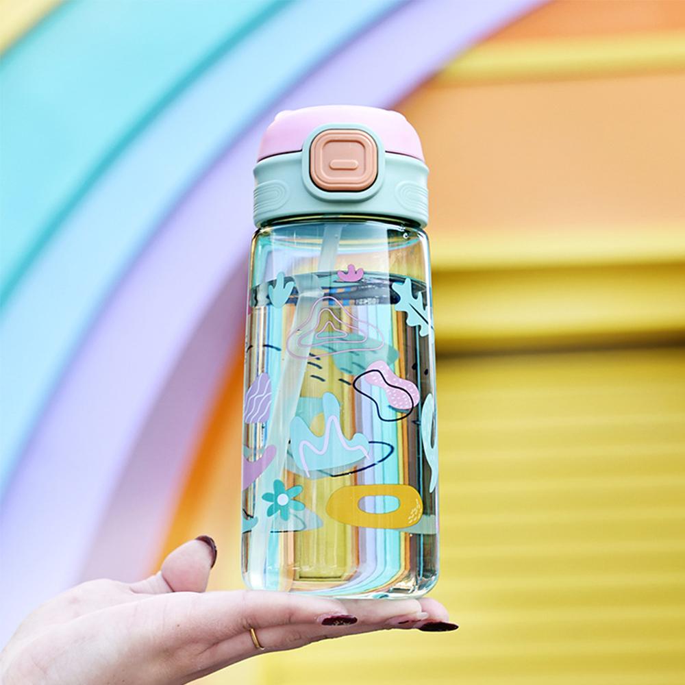 

550 мл детская бутылка для воды, пластиковая чашка для воды с соломой, детская чашка-непроливайка для школы, уличная герметичная бутылка для питья, посуда для напитков 550ML