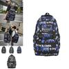Nylon Large Capacity Casual Backpack With Trendy Letter Graffiti Style For Students