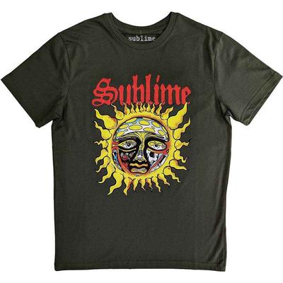 Sublime T-Shirt Yellow Sun Official Olive Green New