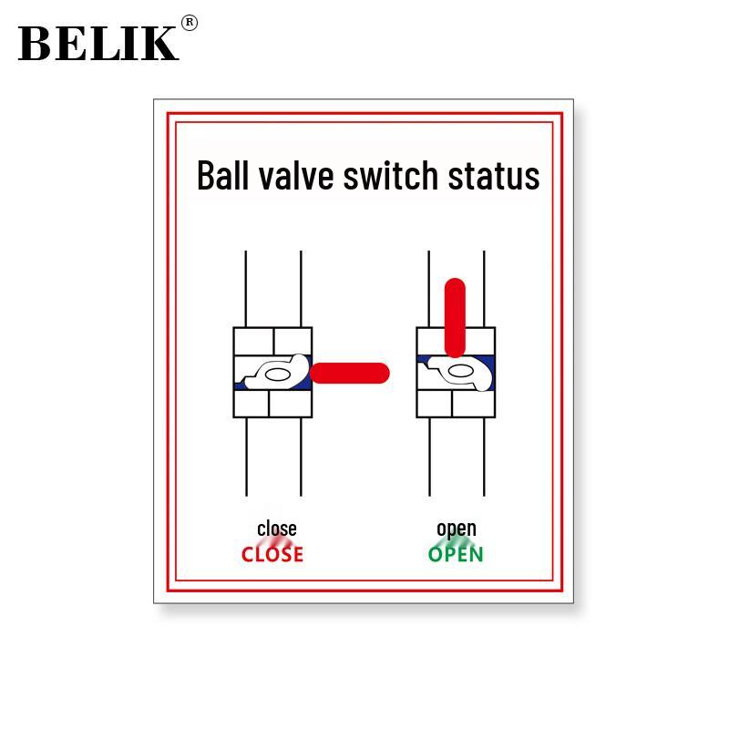 BELIK Magnetic Reflective Ball Valve Status Indicator Stickers 10x12cm