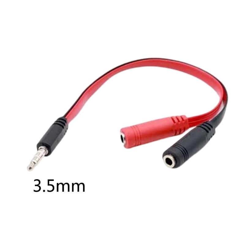 3.5MM Headphone Microphone Splitter Cable 20CM Flat Design for Laptop Desktop Auditory Adapter