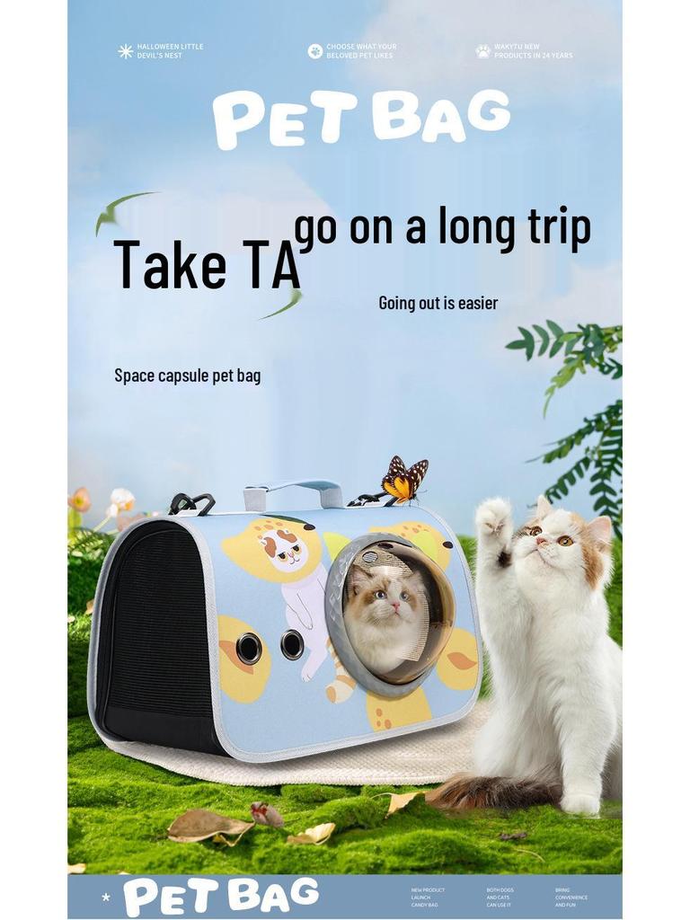 Portable Foldable Pet Space Capsule: Large Capacity Airline Crate for Cats and Dogs