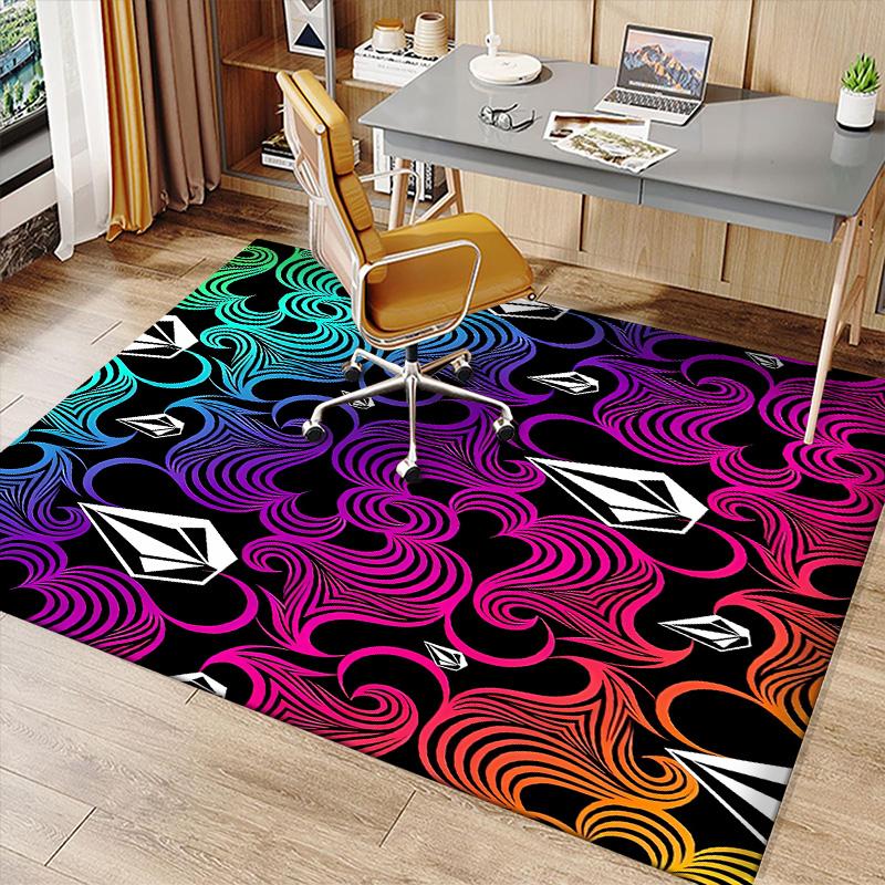 V-VOLCOM LOGO3 Printed Absorbent Washable Carpet, Non-Slip Bathroom Mats, Kitchen Rugs, Yoga Mat,Living Room Entrance, Camping Picnic Rugs