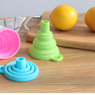 Kitchen Silicone Collapsible Funnel Set Of 10 Foldable-Cooking-Food-Grade For Filling Bottles Perfume Capsules Fry Oil Filter