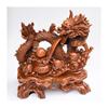 Golden Dragon Wood Root Sculpture: Hand-Carved Imitation Red Sandalwood Ornament for Living Room Decoration