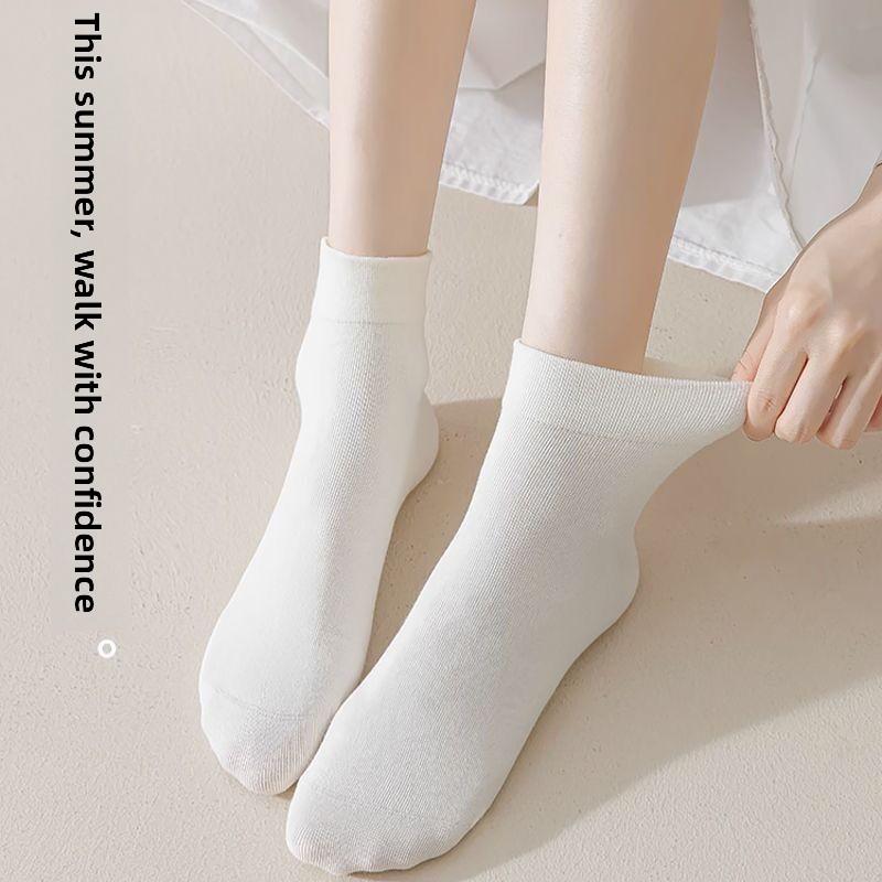 Summer Lightweight Women's Short Cotton Socks - Children's Solid-colored Short Tube Socks, Boneless, Breathable