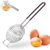 Egg Yolk White Separator with Long Handle Stainless Steel Egg Separator Durable Egg Divider Kitchen Tool for Baking Cooking