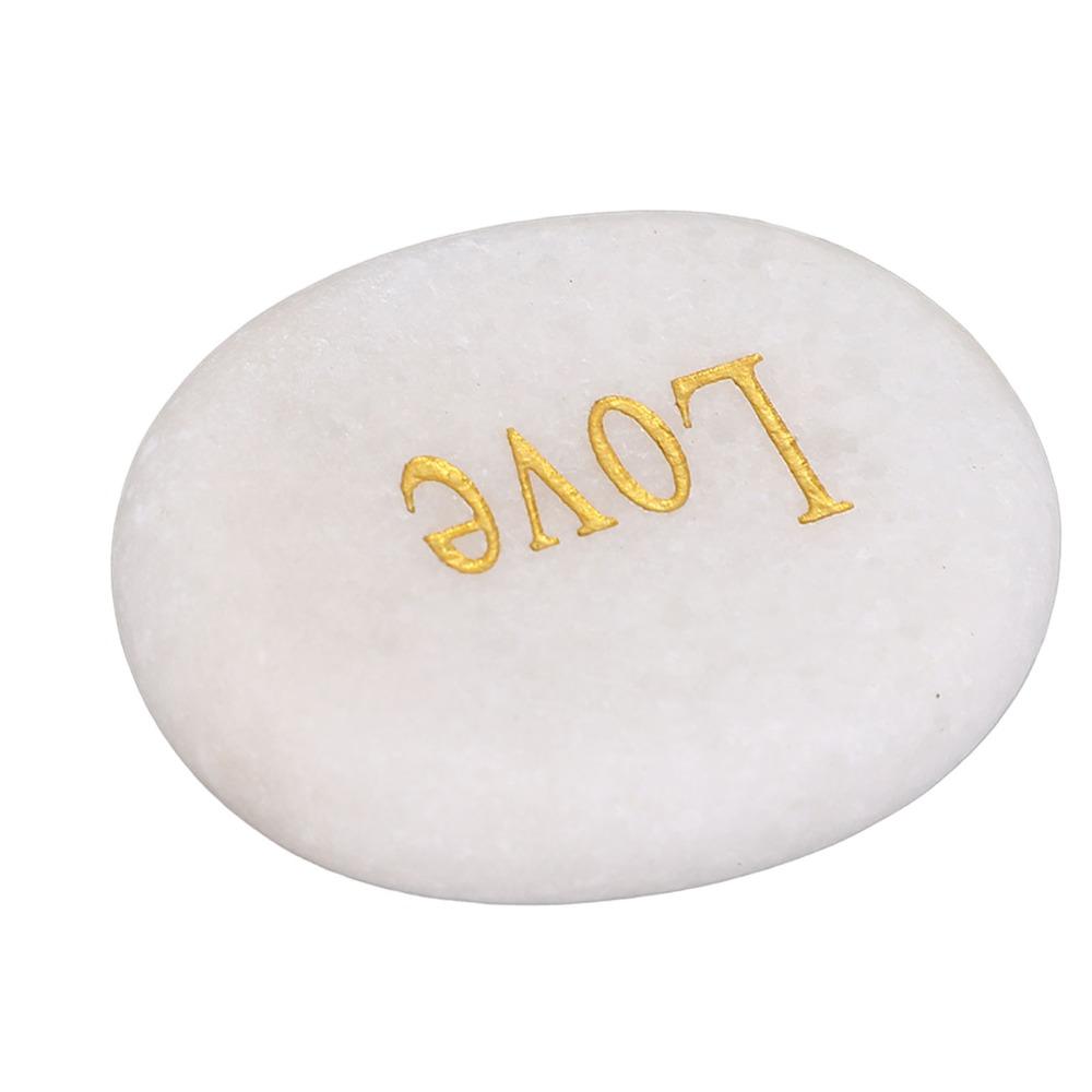 1pcs Inspirational Words Worry Stone Oval Shape Crystal Stone Decorative Pocket Rock Meditation