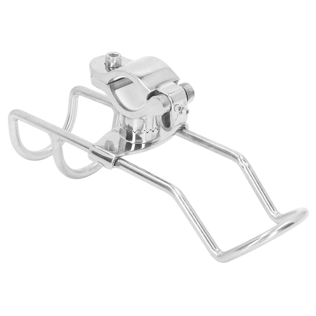 Rail Mounted Clamp Adjustable Fishing Rod Holder 360 Degrees Rotation 304 Stainless Steel for 22.2 To 31.7mm Tube