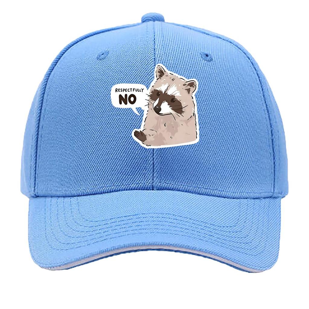 Baseball Cap with Respectfully No Raccoon Print Lightweight Adjustable Snap Closure Hand Sandwich Baseball Cap