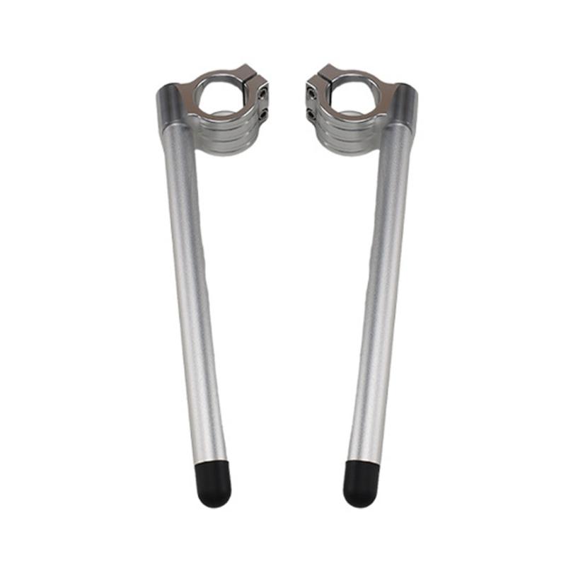 Pair Aluminum Motorcycle Clip On Handlebars with Adjustable Designs High Precisions Handlebars for High Speed Stability серебряный