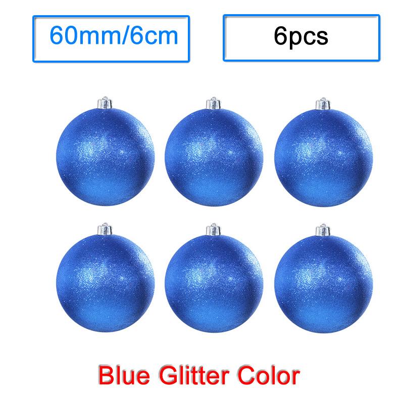 6 Stück/Los 6cm/2,4 Zoll Weihnachtsbaum Dekoration Farbe Hohlkugeln Schmuck Hängende Kugeln Für Haus Bar Party Dekoration