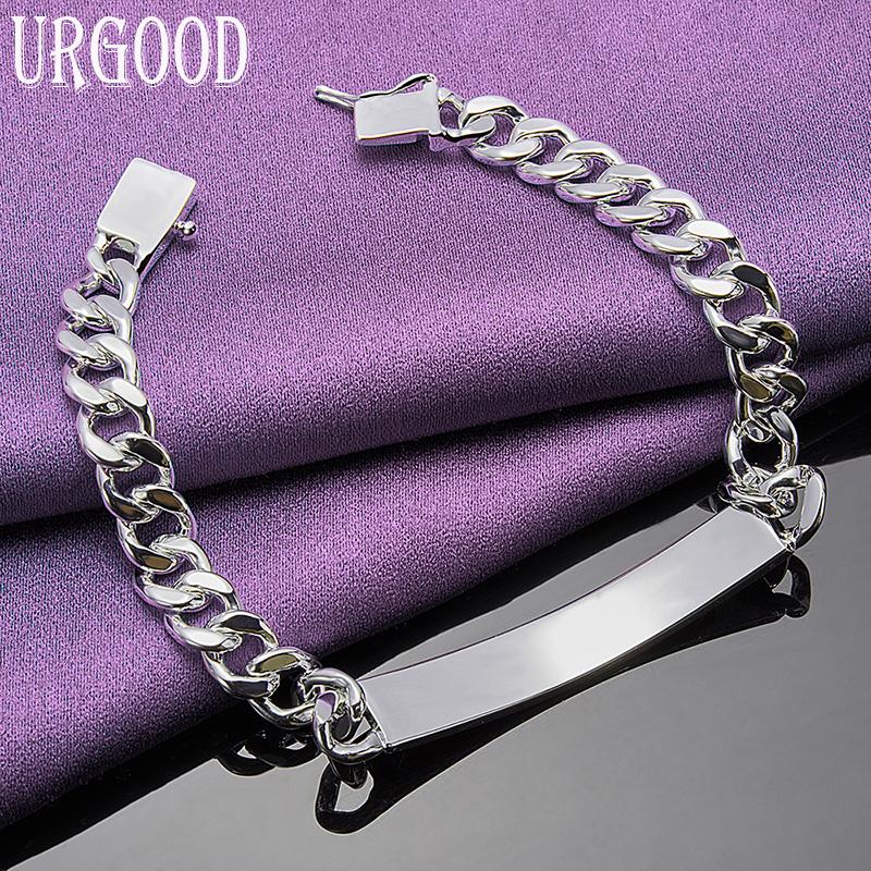 925 Sterling Silver 8mm Bratara laterala Bijuterii cadou de petrecere