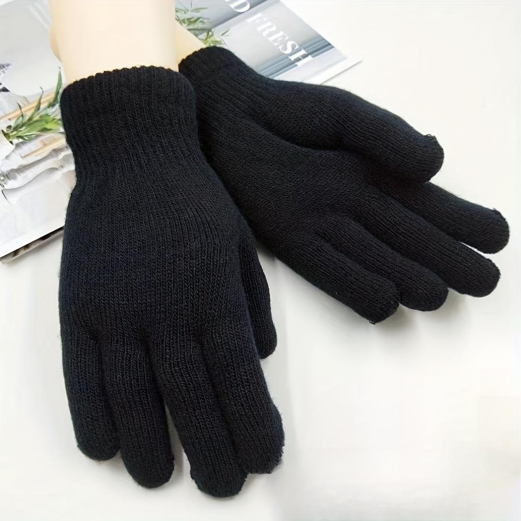 WarmthPlus Thermal Gloves - Outdoor Recreation Hiking & Outdoor Recreation Clothing - Lightweight, Five-Fingered, Fur Lined, Knitted Gloves