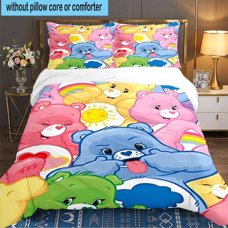 3PCS Love Bears Bedding Set,Including 1pc Duvet Cover And 2pcs Pillowcases Perfect for Bedroom, Dormitory, Large size Fan Christmas gift
