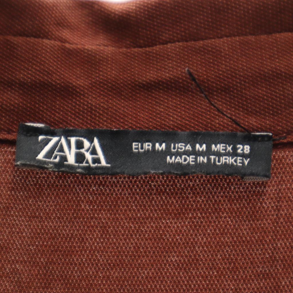 Zara 7 Minutes Sleeve Long Dress M Red Brown Special Wing Women Used
