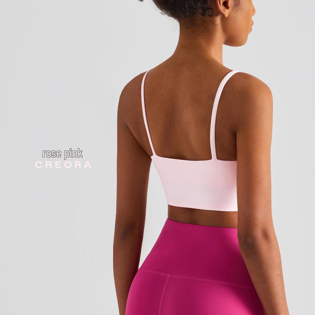 NULS Double-Sided Brocade Women's Sports Bra - Padded Naked Feel Vest for Yoga & Running Fitness