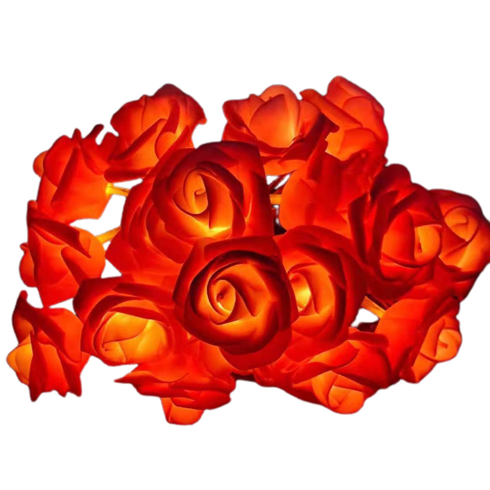 Светодиодные гирлянды в виде роз, теплые декоративные светодиодные гирлянды в виде венков, сезонный декор для вечеринок 1.5m B красный