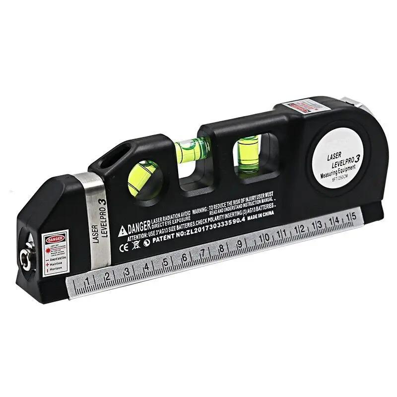 Laser Level Multipurpose Line Laser Leveler Tool Cross Line Lasers with 2.5M Standard Measure Tape and Metric Rulers Renovation
