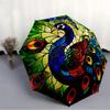 1pc Peacock StainedGlass Compact Travel Umbrella, Automatic Folding Lightweight Windproof 8-Bone Reinforced Design,012141
