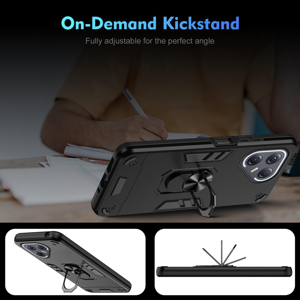 For TECNO Pova 7 Ultra 5G Case PC+TPU Drop Defend Phone Cover with Ring Kickstand