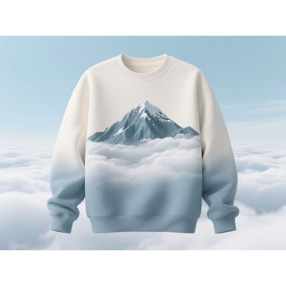 

Женский свитшот с круглым вырезом и принтом пейзажа, повседневный мягкий пуловер, удобный уличный стиль, модный топ, уютная одежда для отдыха XL