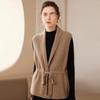 Trendy Women's Slimming Cashmere Vest: Sleeveless Knit Cardigan with Drawstring Tie Shoulders