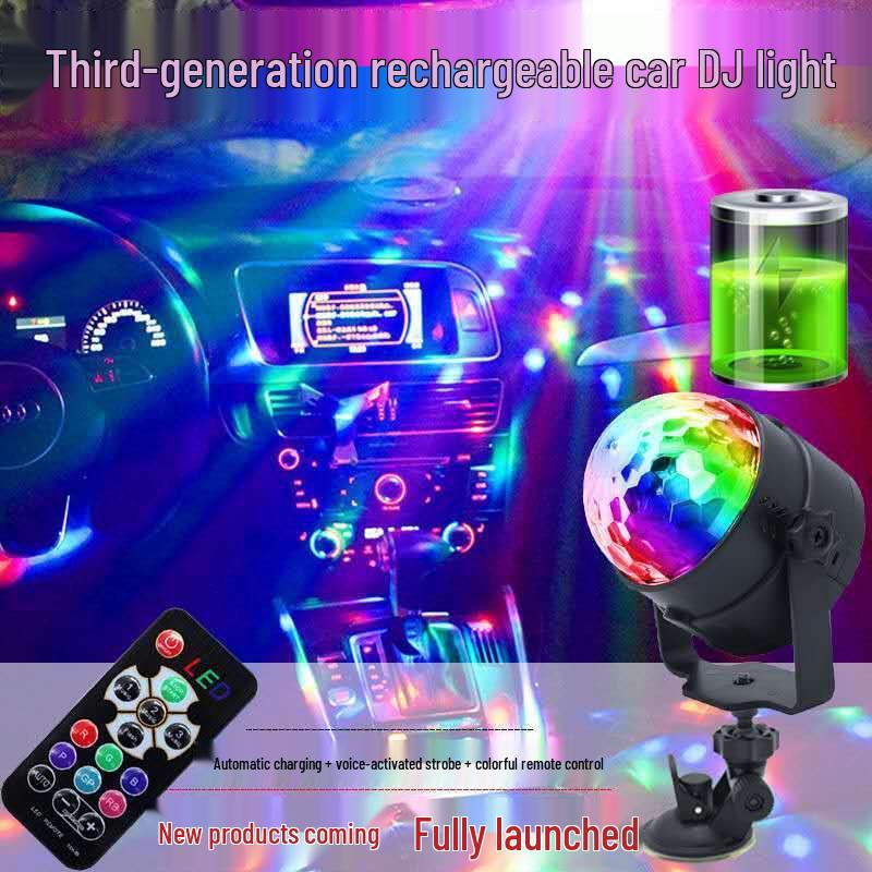 Sound-Activated Seven-Color LED Rotating Crystal Stage Light for Disco, KTV, and Bars