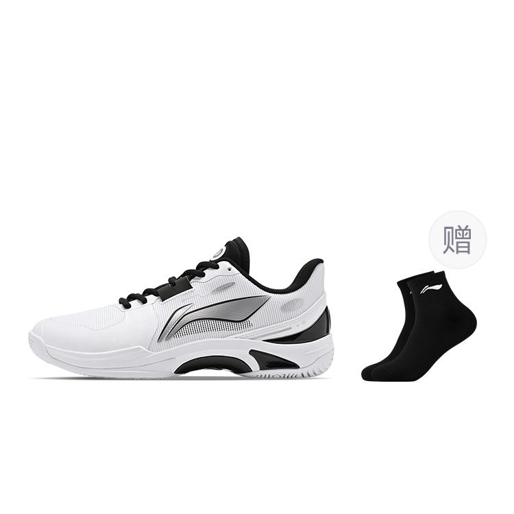Li Ning Abrasion Resistant, Breathable, Lightweight Low Top Training Shoes Unisex Black White AYTV013-2