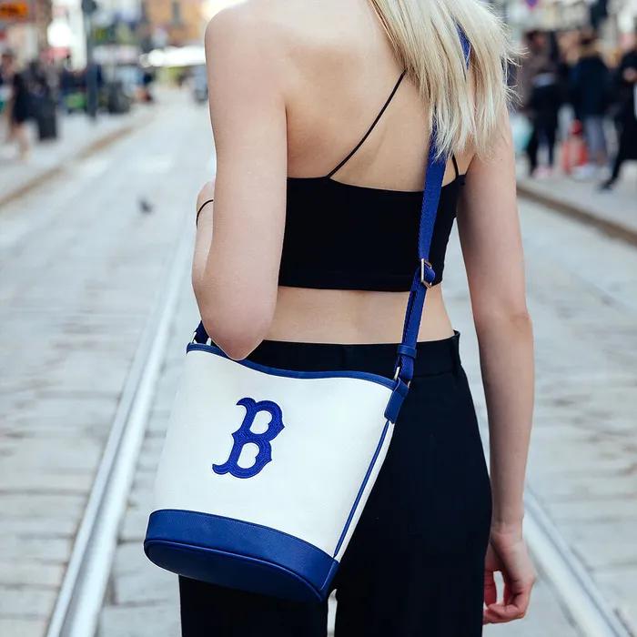 MLB Basic Big Logo Canvas Bucket Bag BOS (Cream)
