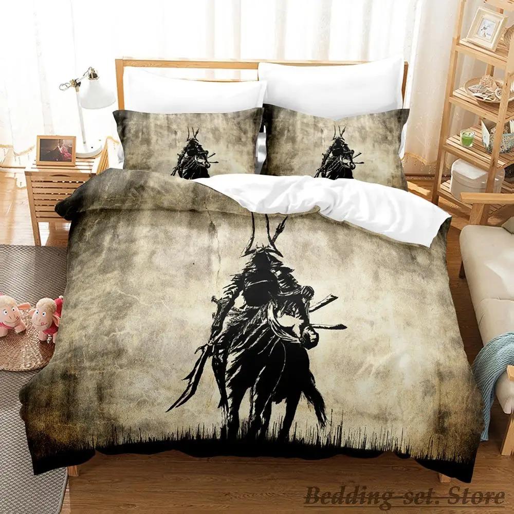 

Elegant Soft Single Twin Full Queen King samurai Size Bed Adult Kid Bedroom Duvetcover Sets Anime parure de lit Quilt Comforter (quilt)-EU Single(135*200cm)3pcs