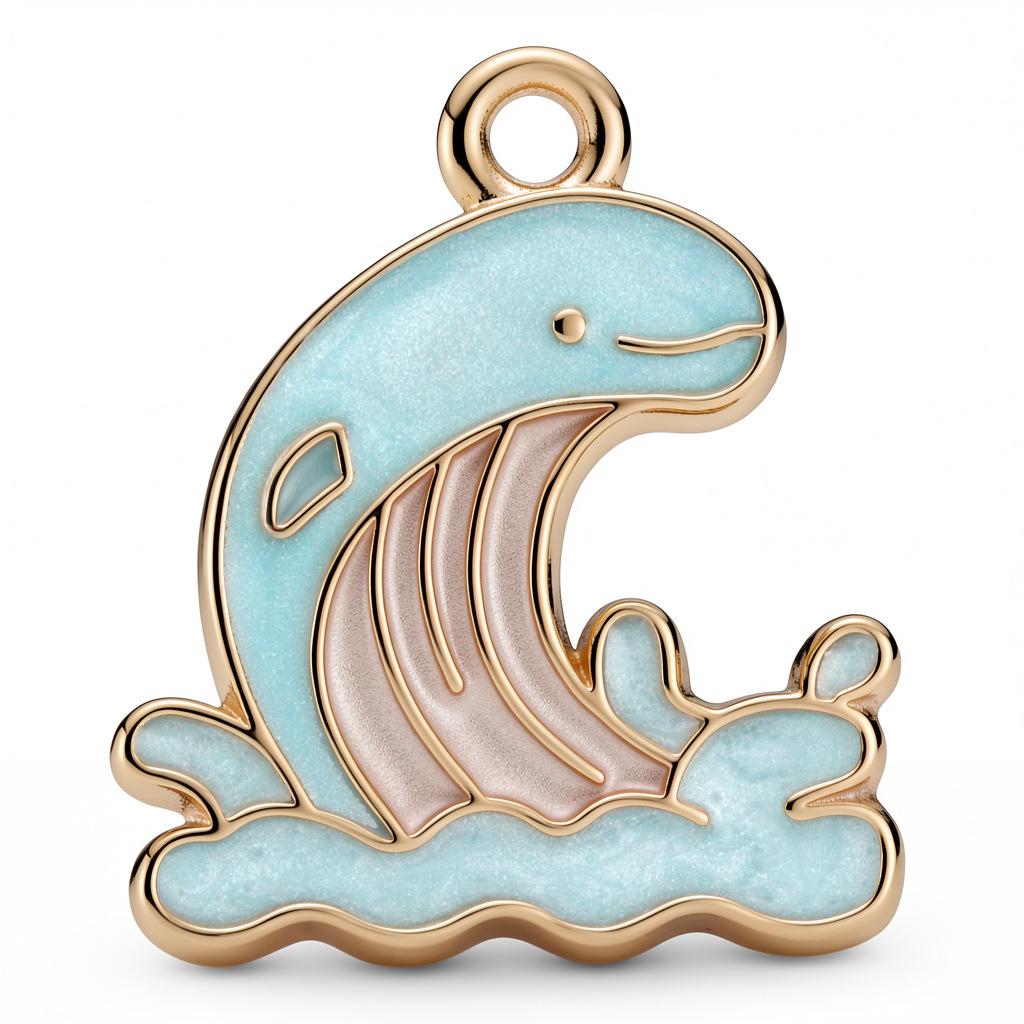 Colorful Alloy Ocean Charm Pendant for DIY Bracelets & Keychains